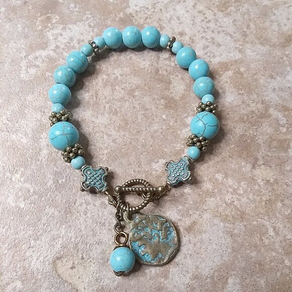 Handmade Vintage Style Coin Bracelet For 7" Wrist - SEE BONUS OFFER INSIDE! - Picture 1 of 9